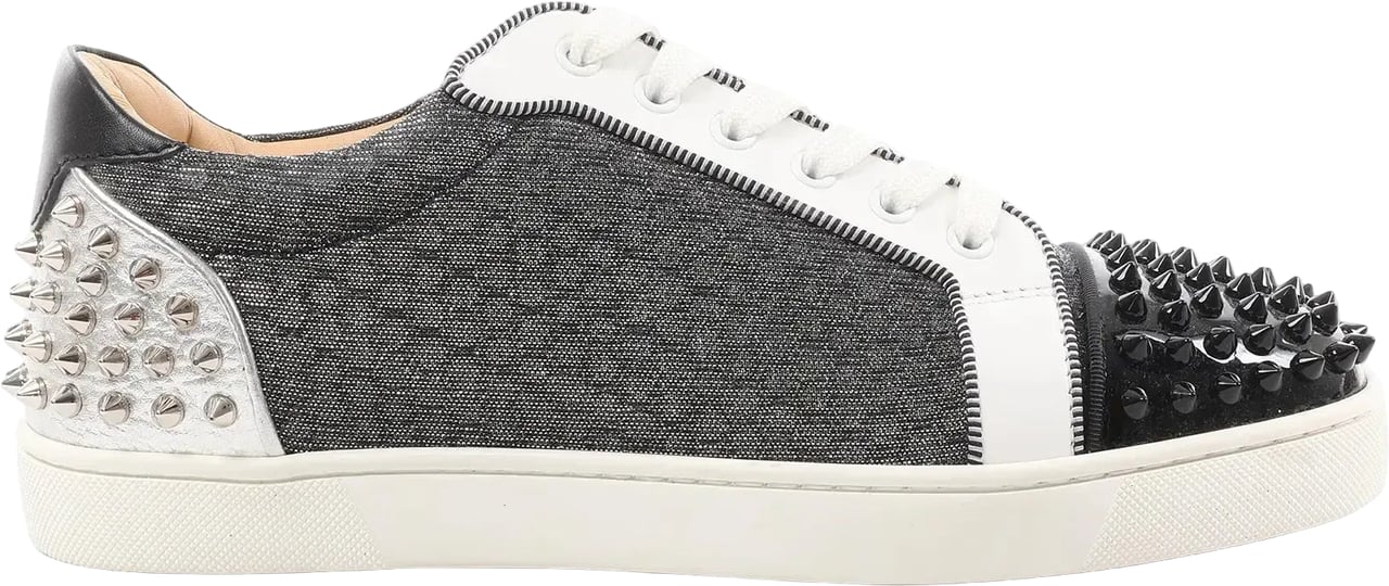 Christian Louboutin Seavaste 2 Orlato Spiked Leather Casual Sneakers in Gray, Size 41 EU Grijs