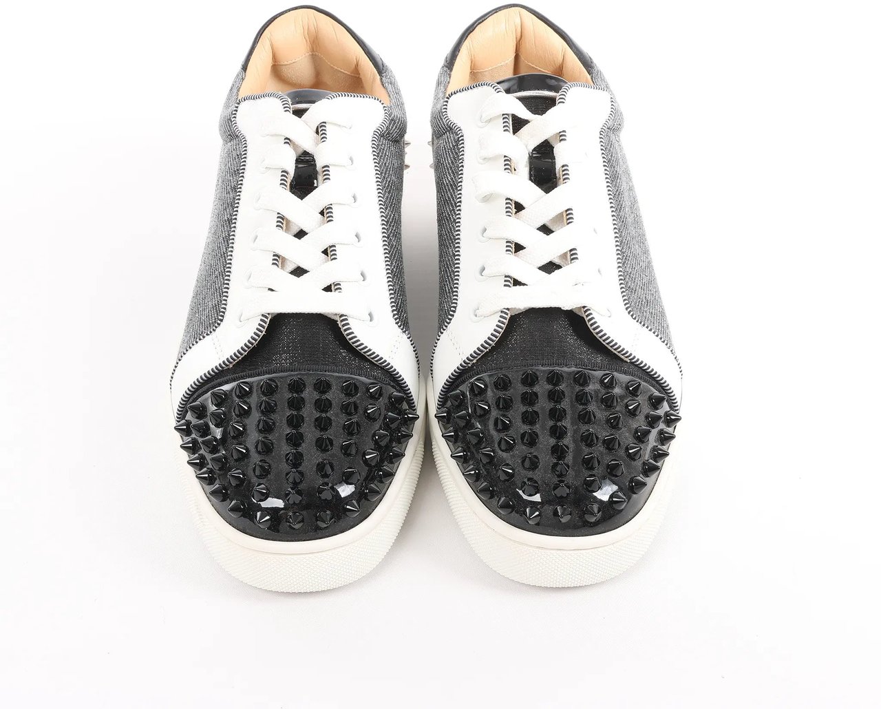 Christian Louboutin Seavaste 2 Orlato Spiked Leather Casual Sneakers in Gray, Size 41 EU Grijs
