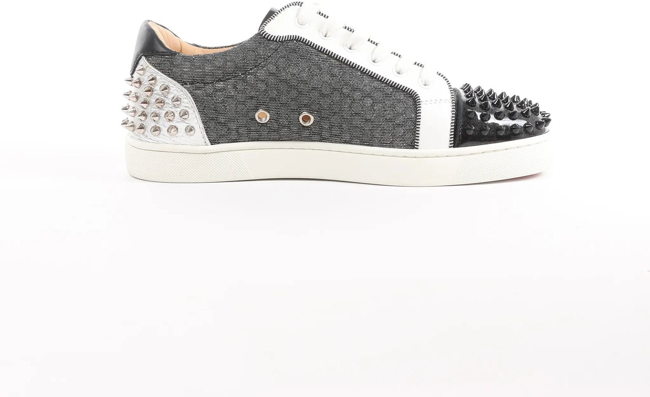 Christian Louboutin Seavaste 2 Orlato Spiked Leather Casual Sneakers in Gray, Size 41 EU Grijs