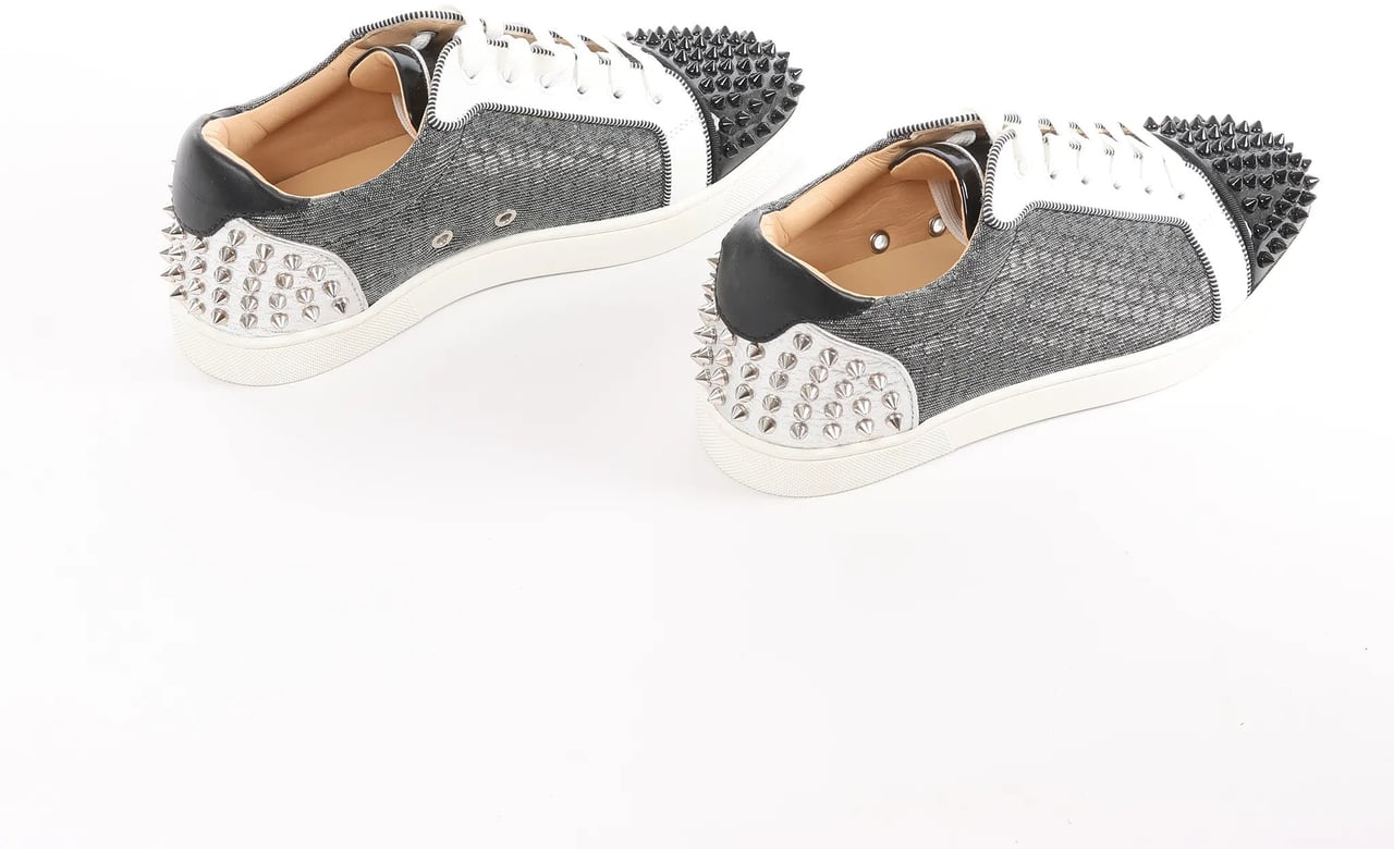 Christian Louboutin Seavaste 2 Orlato Spiked Leather Casual Sneakers in Gray, Size 41 EU Grijs