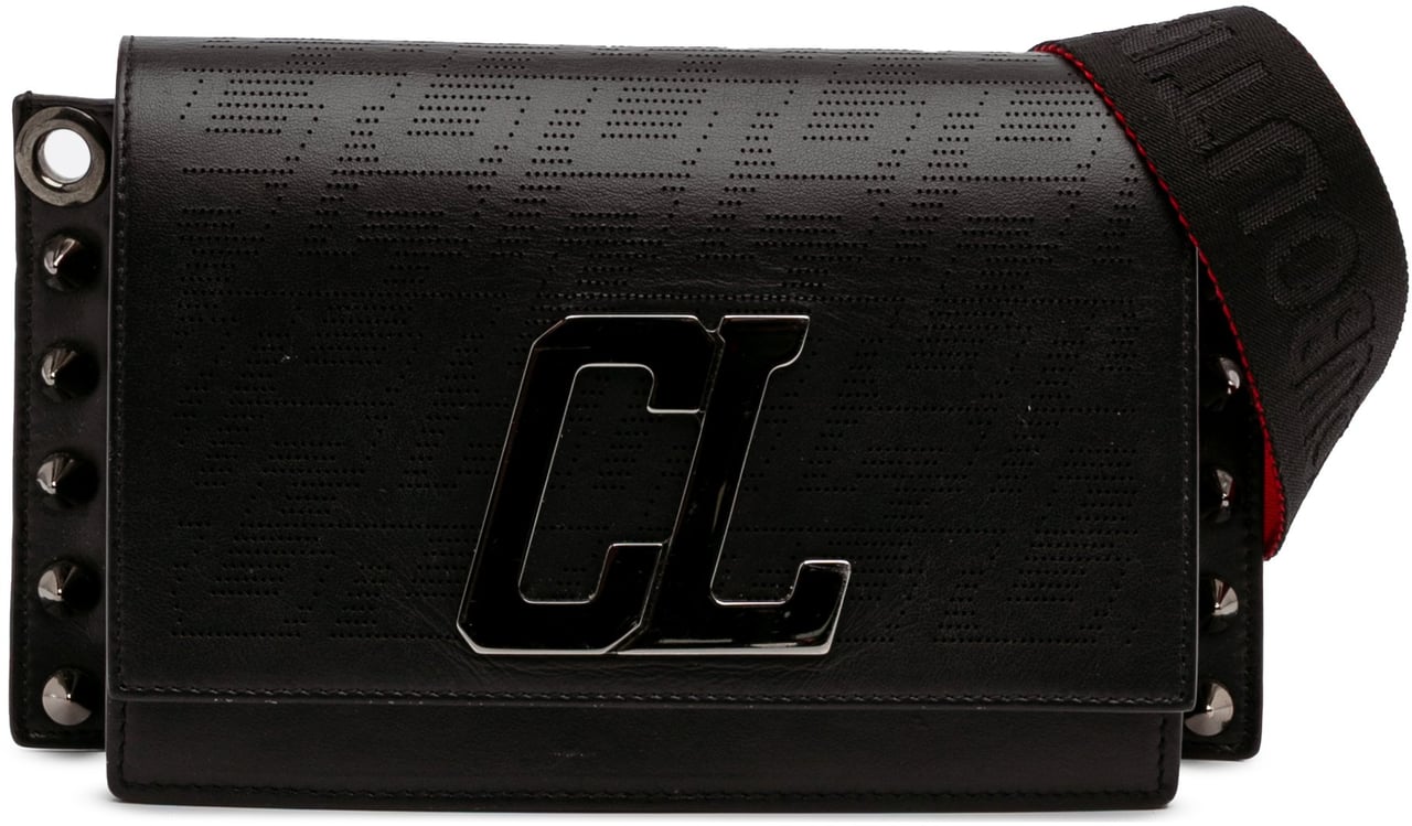 Christian Louboutin Leather Wallstrap Monogram Messenger Bag Zwart
