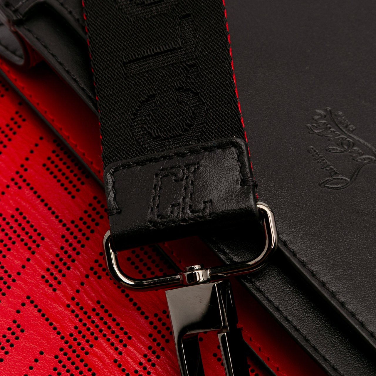 Christian Louboutin Leather Wallstrap Monogram Messenger Bag Zwart