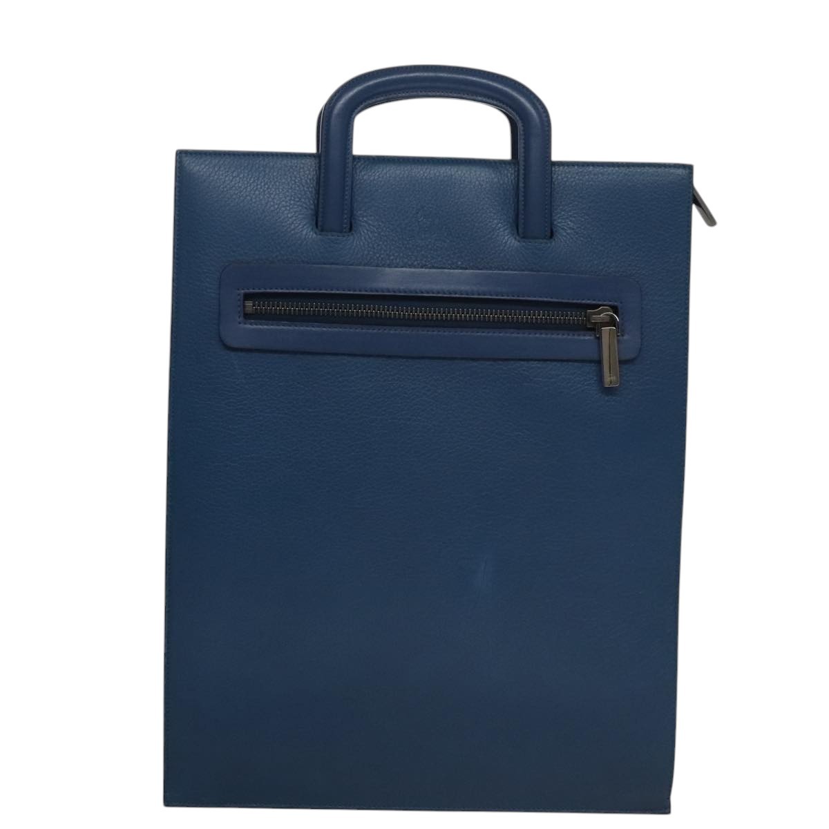 Christian Louboutin Christian Louboutin Trictrac Portfolio Bag Leather and Spiked Leather Large Blauw