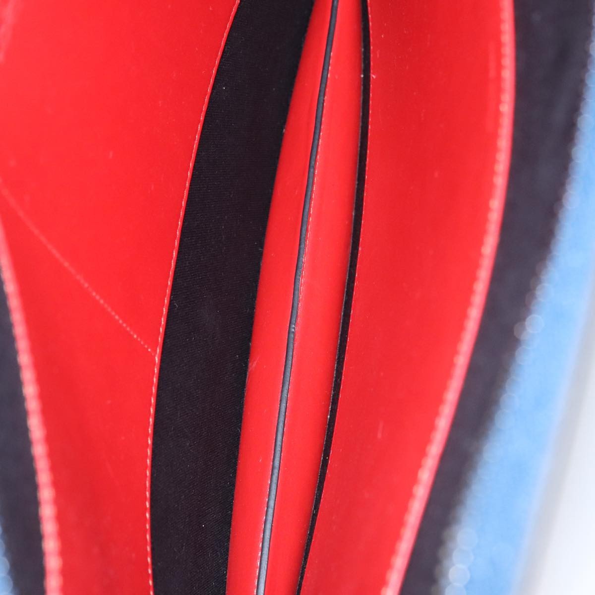 Christian Louboutin Christian Louboutin Trictrac Portfolio Bag Leather and Spiked Leather Large Blauw