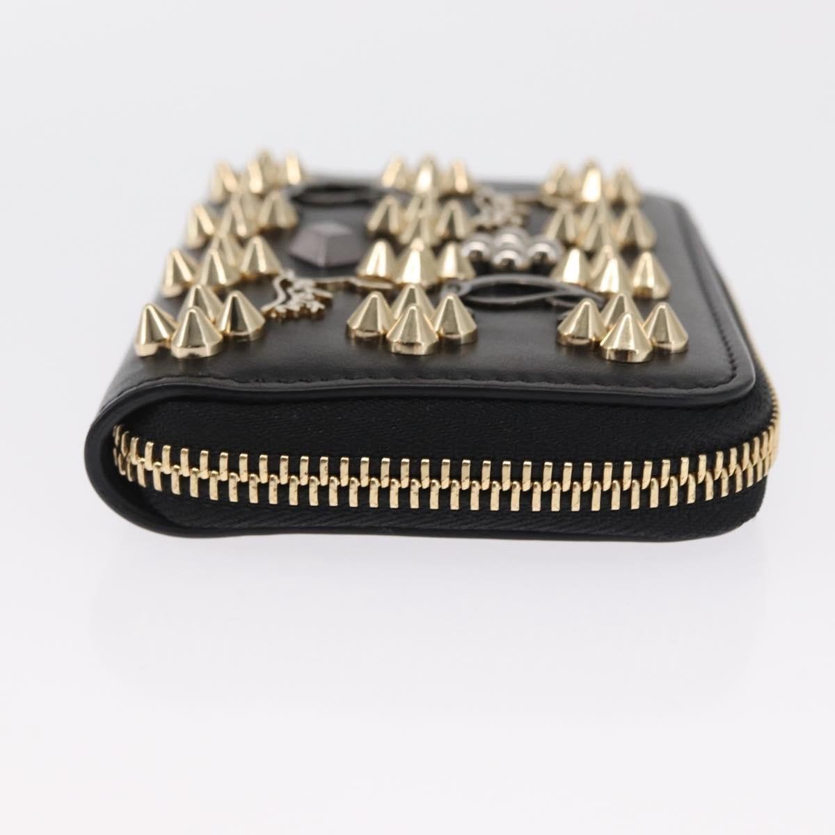 Christian Louboutin Christian Louboutin Panettone Coin Purse Embellished Leather Zwart