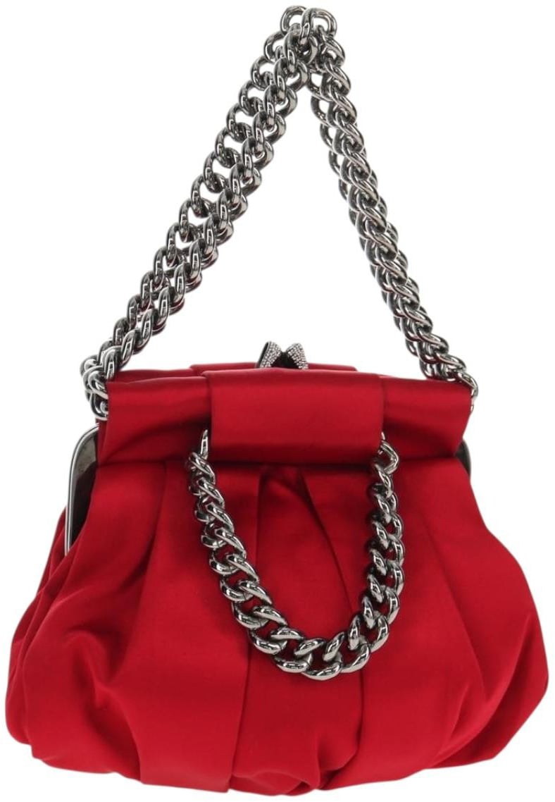 Christian Louboutin Christian Louboutin Yoyo Frame Clutch Satin Rood