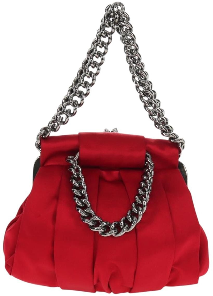 Christian Louboutin Christian Louboutin Yoyo Frame Clutch Satin Rood