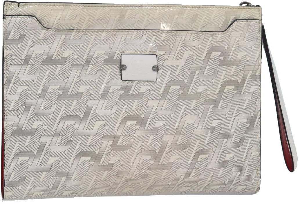 Christian Louboutin Christian Louboutin Loubiclutch Printed Patent Wit