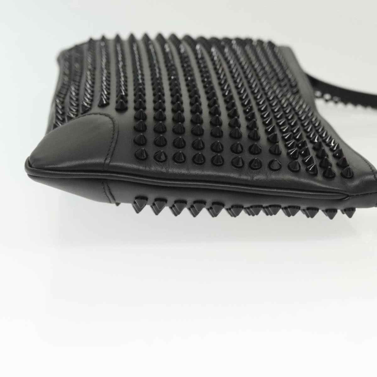 Christian Louboutin Christian Louboutin Loubiclutch Spiked Leather Zwart
