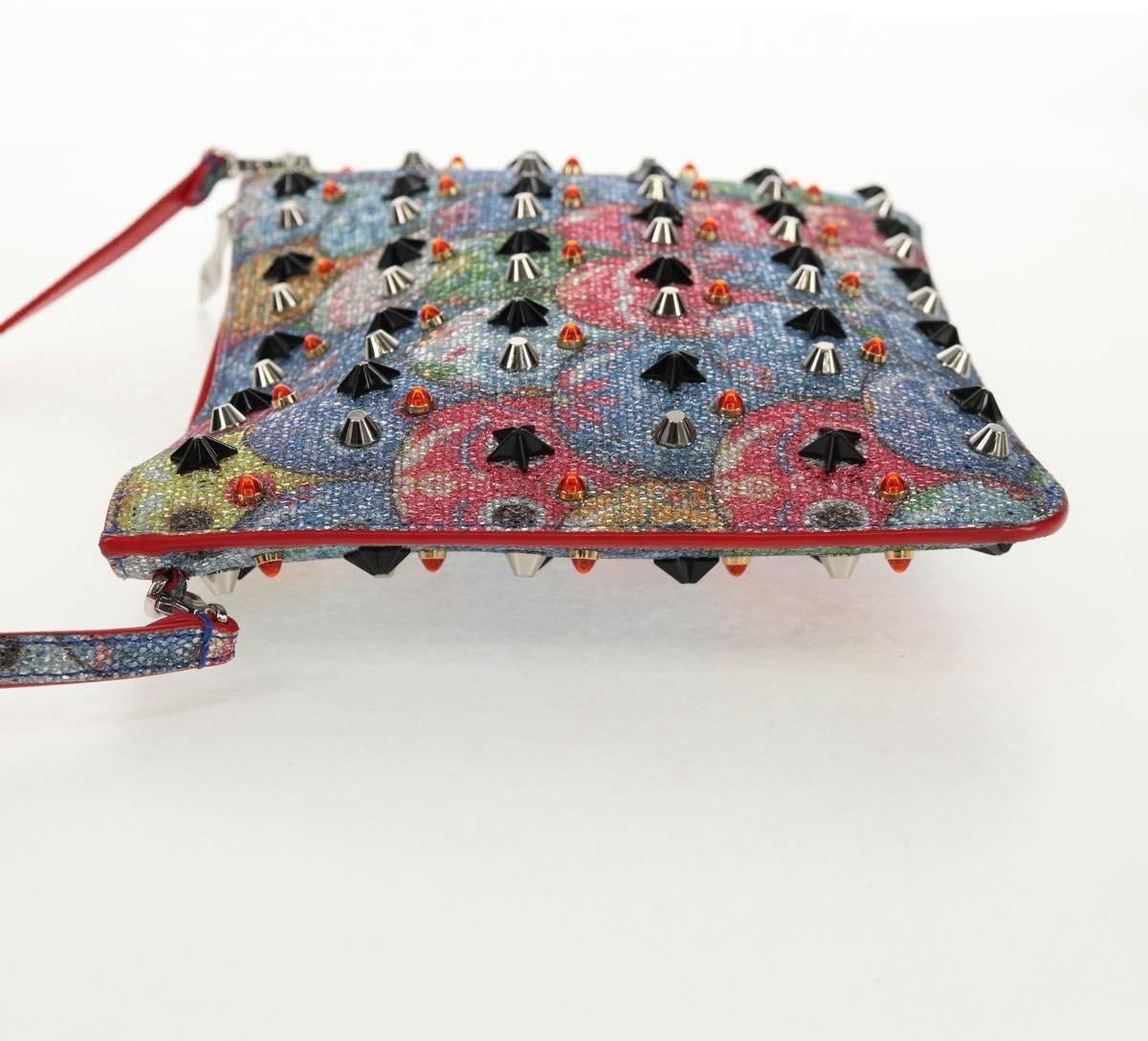 Christian Louboutin Christian Louboutin Loubiclutch Spiked Printed Leather Rood