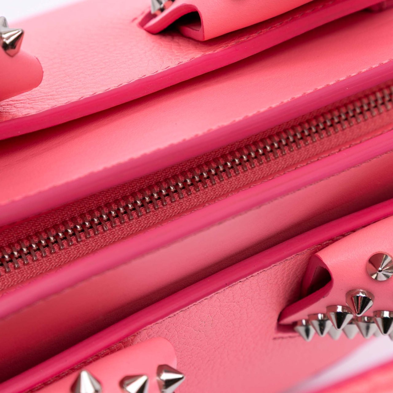 Christian Louboutin Leather Studded Eloise Top Handle Bag Roze