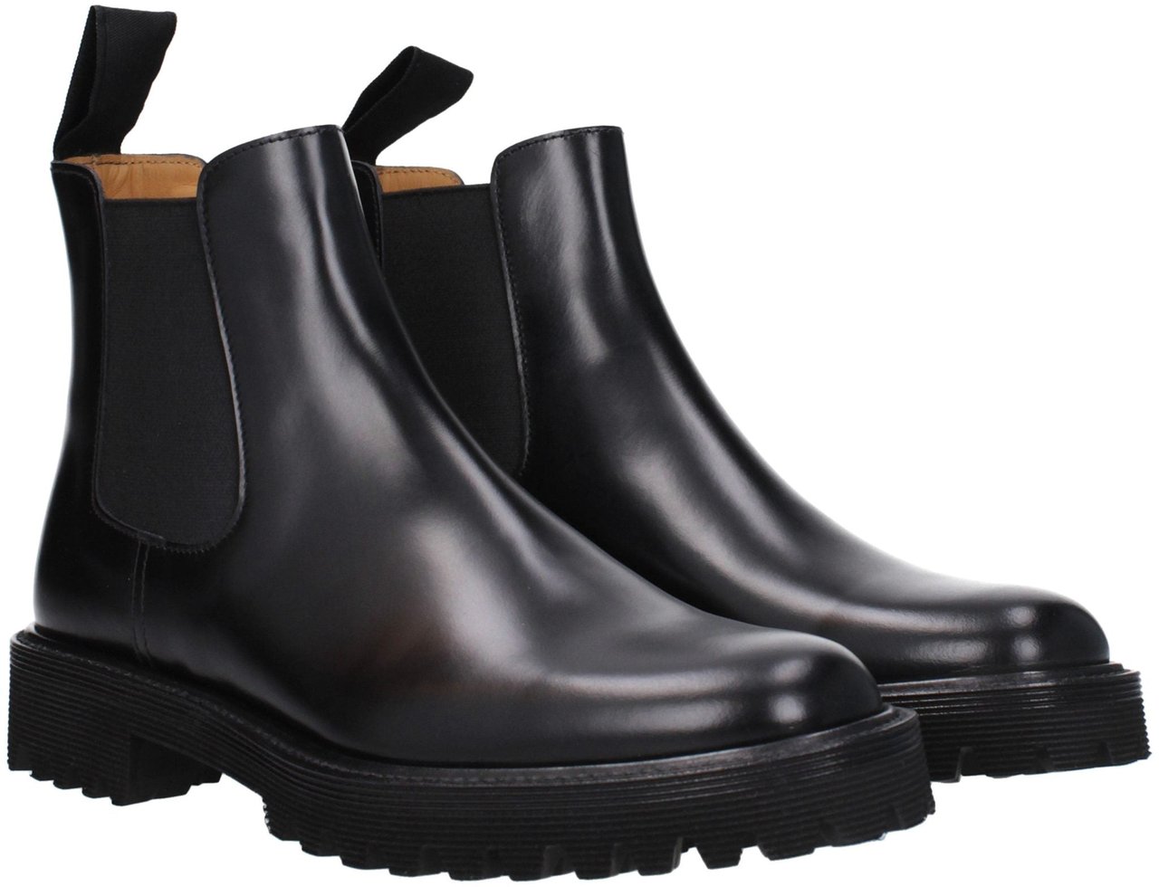 Church's Black Leather Ankle Boots Zwart