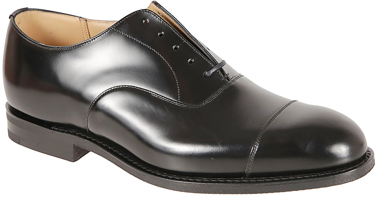 Church's Cap Toe Flat Shoes Zwart