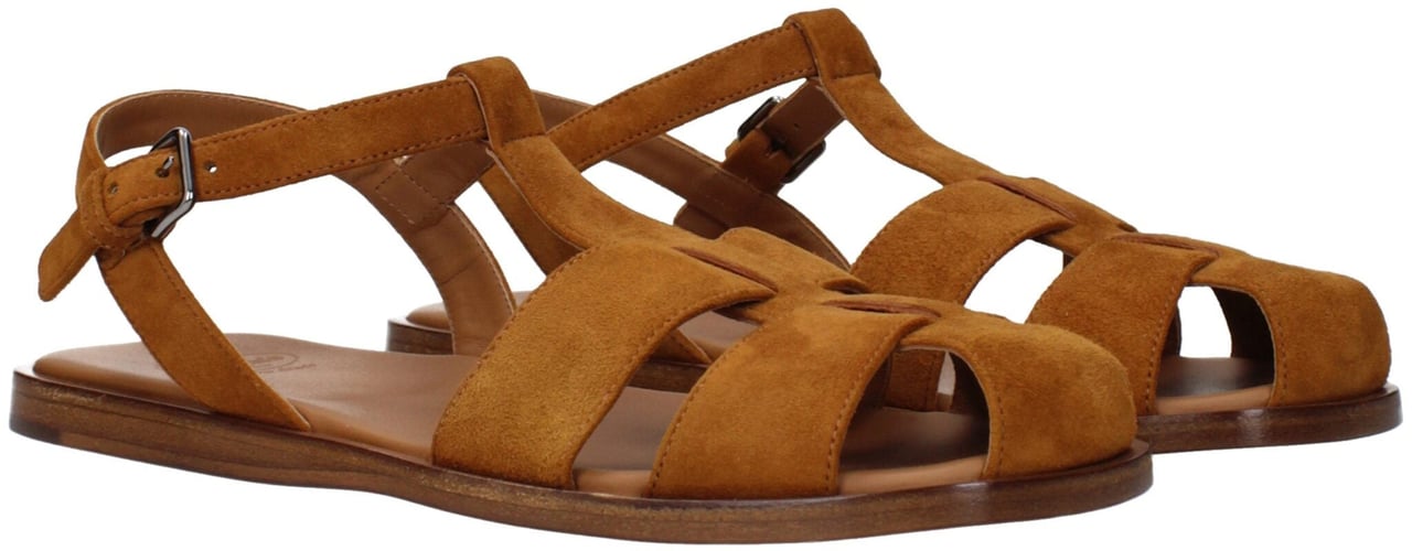 Church's Brown Leather Flat Sandals Bruin