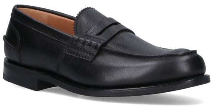 Church's Mocassino Pembrey 2.0 Black Calf Leather Slip-On Shoes Zwart