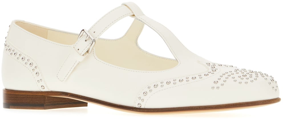 Church's White leather ballerinas Wit