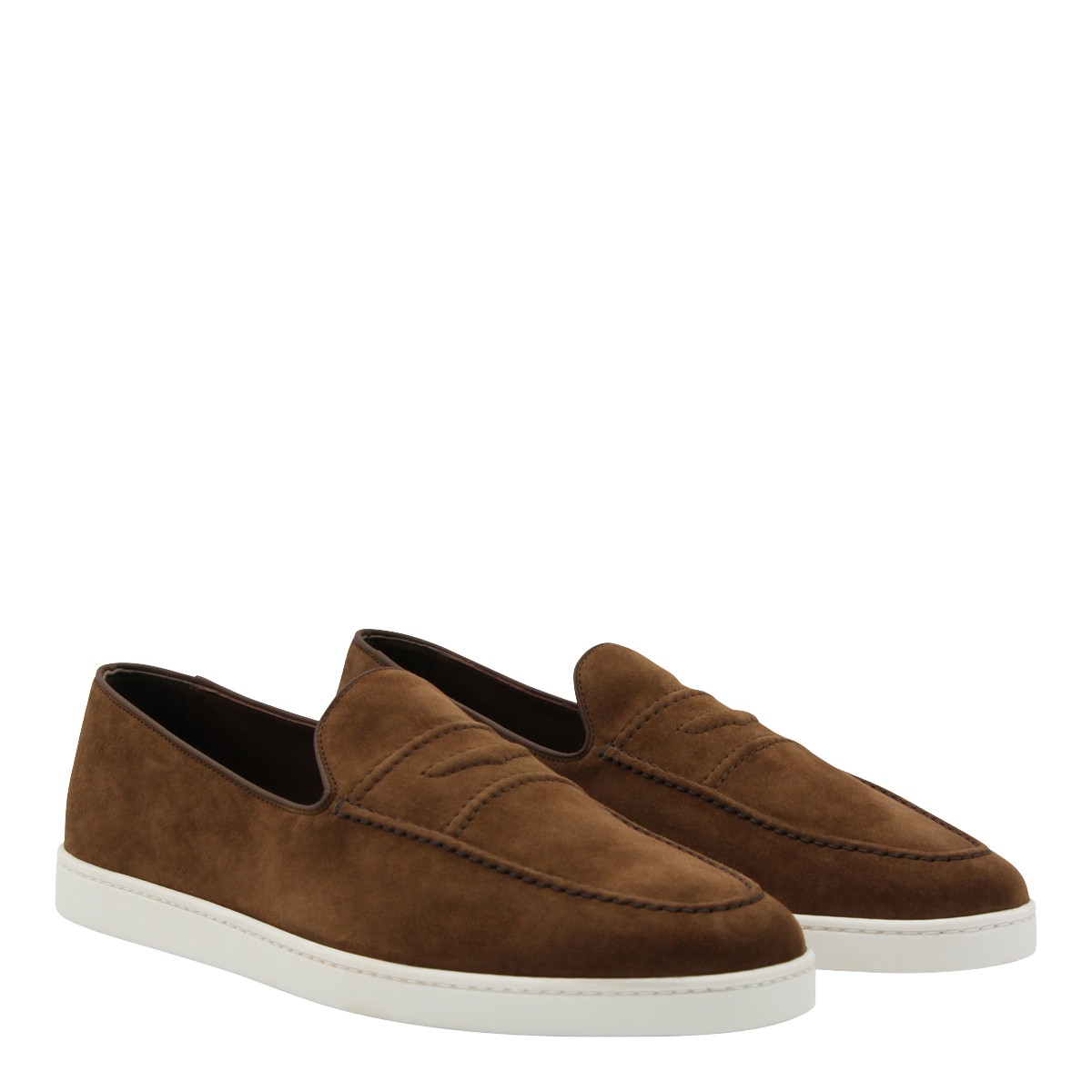 Church's Moccasin-Style Brown Suede Slip-On Shoes Zwart