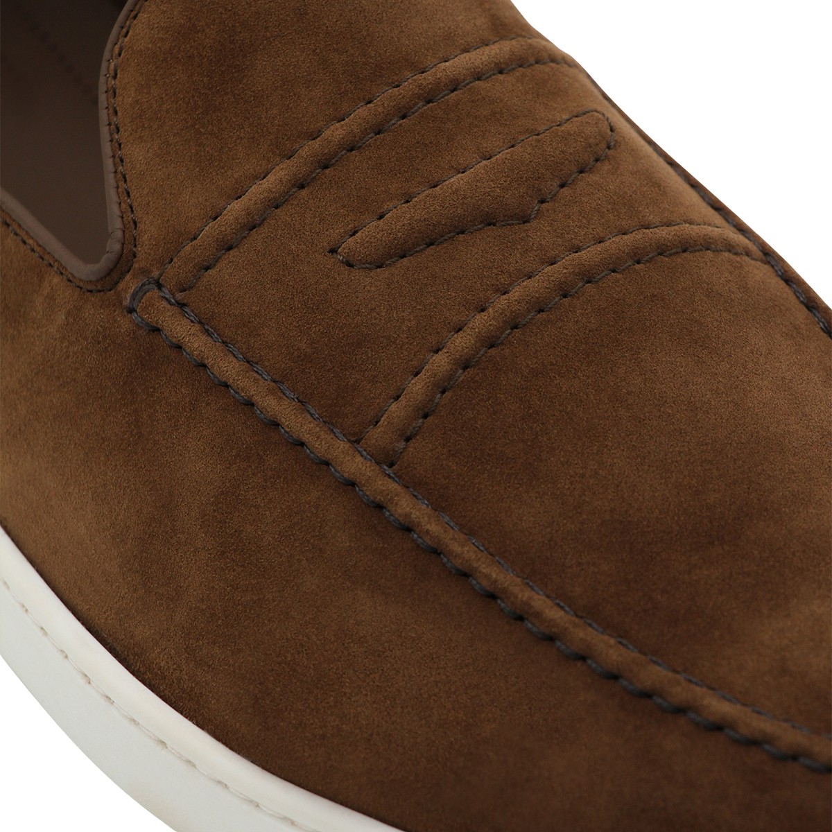 Church's Moccasin-Style Brown Suede Slip-On Shoes Zwart