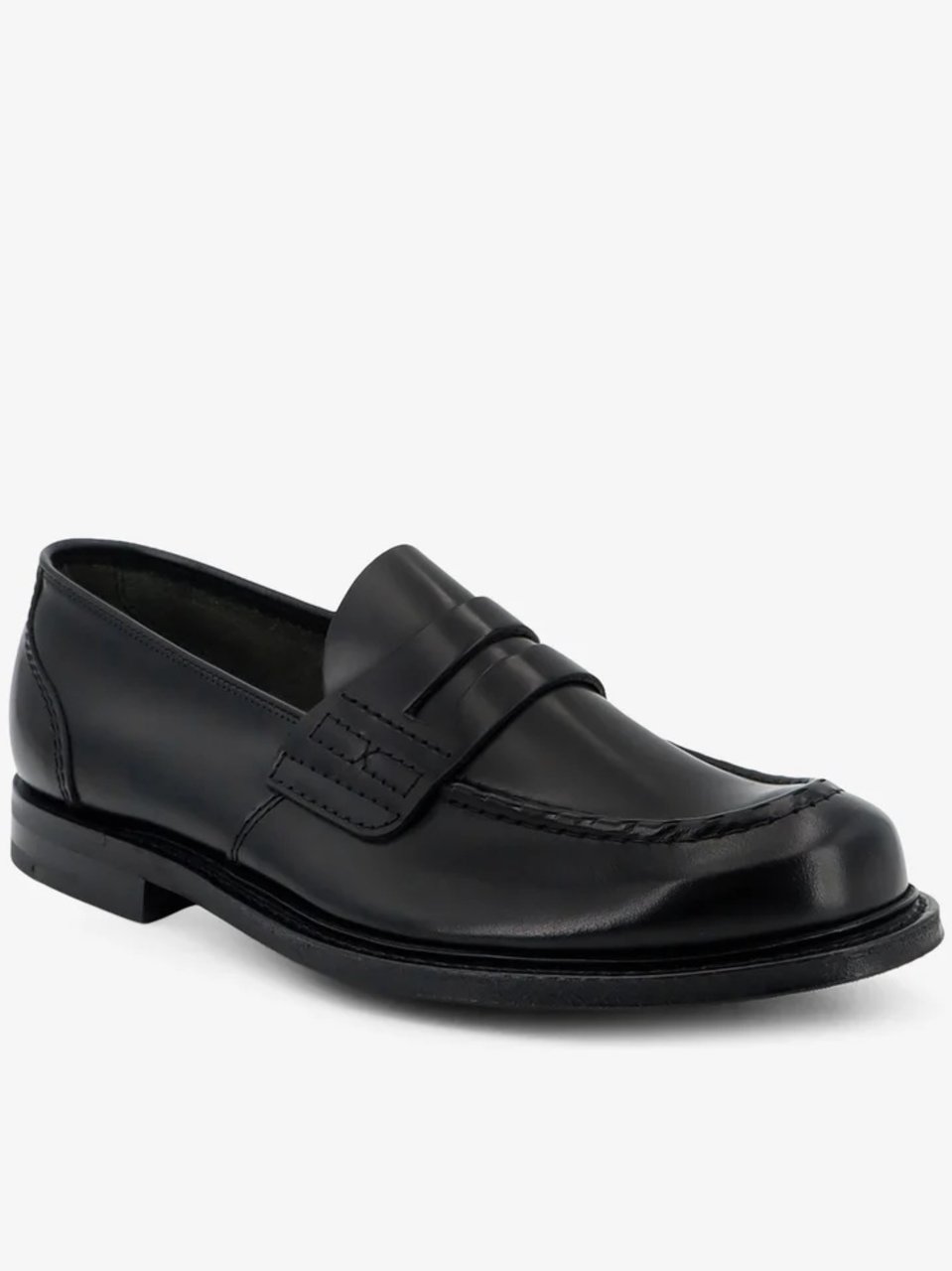 Church's Black Leather Loafer With Classic Penny Strap Zwart