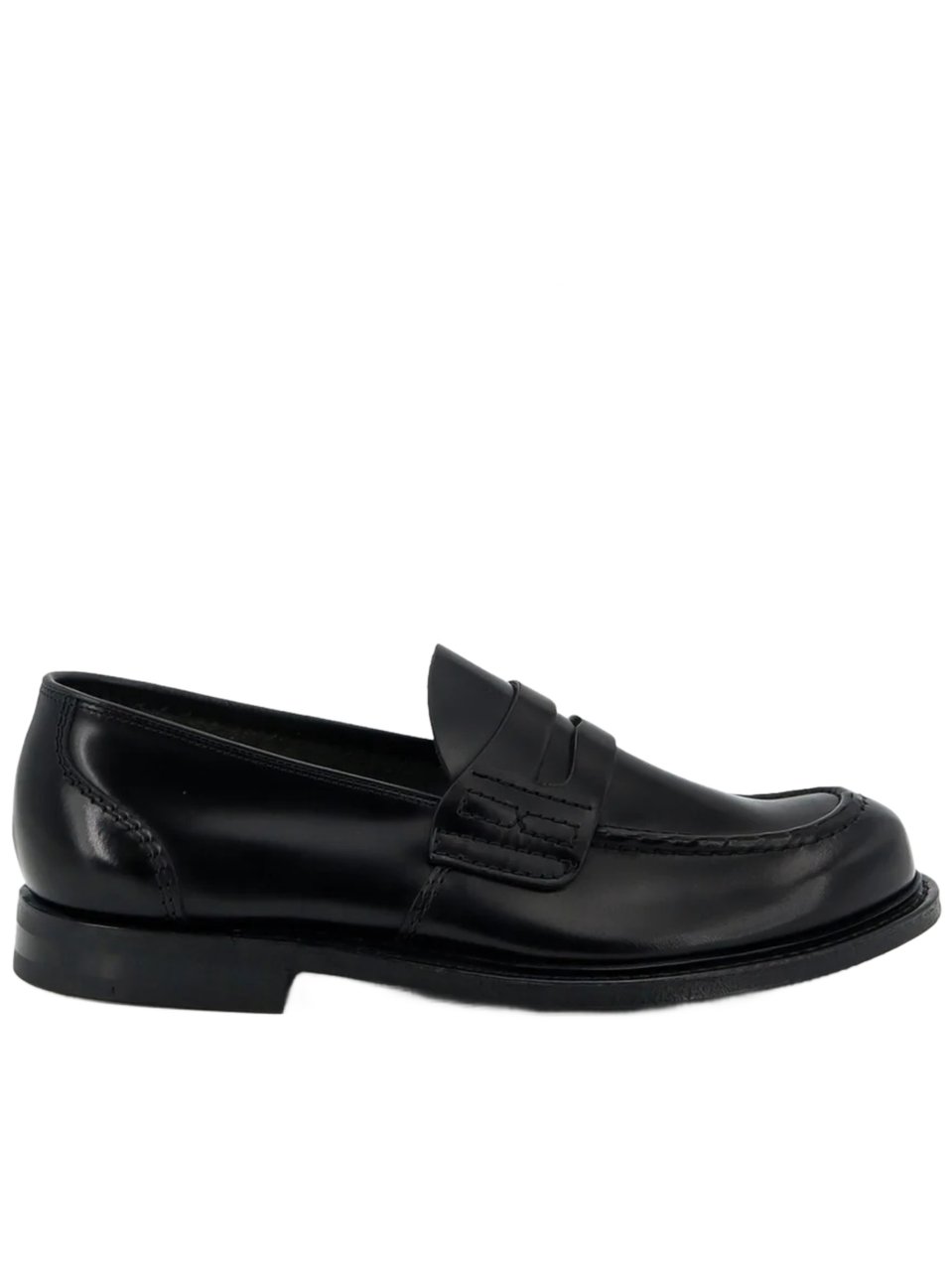 Church's Black Leather Loafer With Classic Penny Strap Zwart
