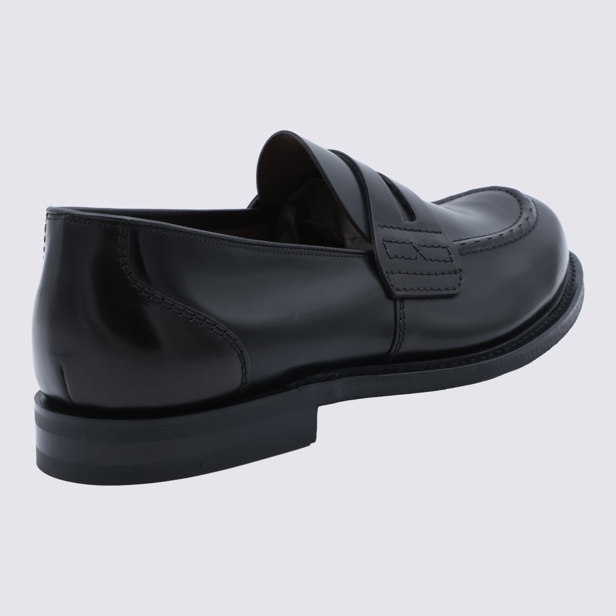 Church's Polished Leather Penny Loafers with Classic Design Zwart