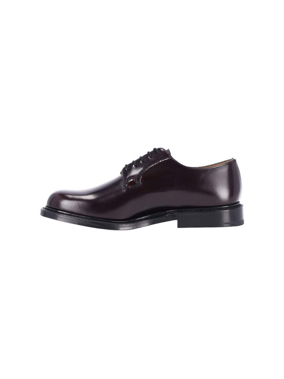 Church's Burgundy Calf Leather Derby Shoes with Lace-Up Closure Maroon
