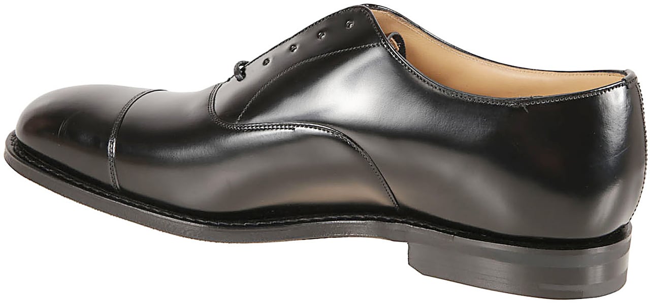 Church's Black Consul Polished Leather Derby Shoes Zwart