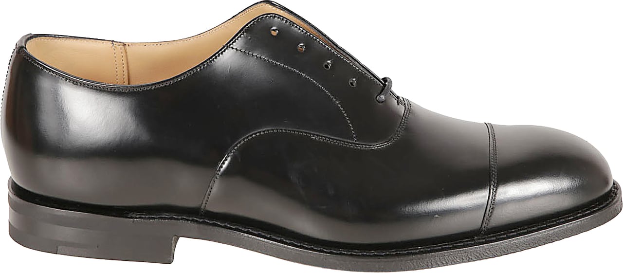 Church's Black Consul Polished Leather Derby Shoes Zwart