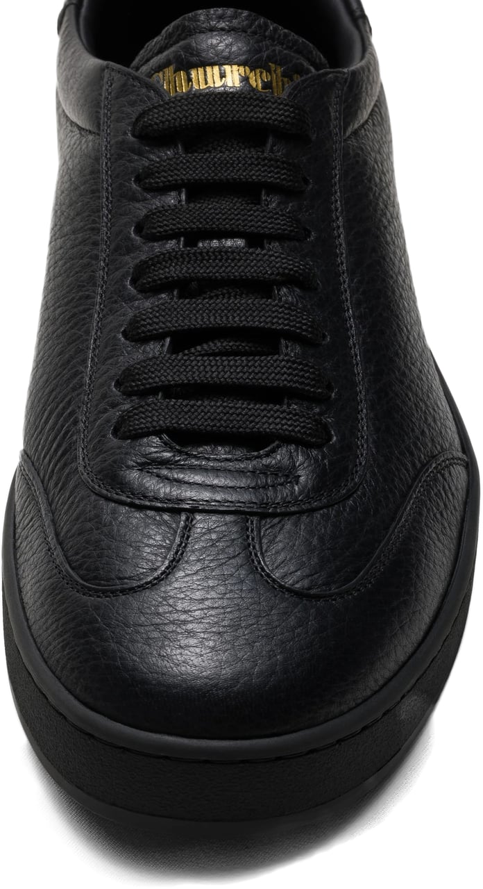 Church's Minimalist Black Leather Flat Shoes with Laces Zwart