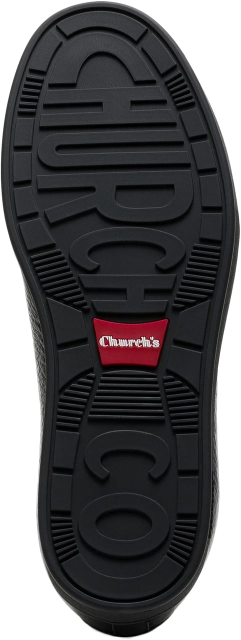 Church's Minimalist Black Leather Flat Shoes with Laces Zwart