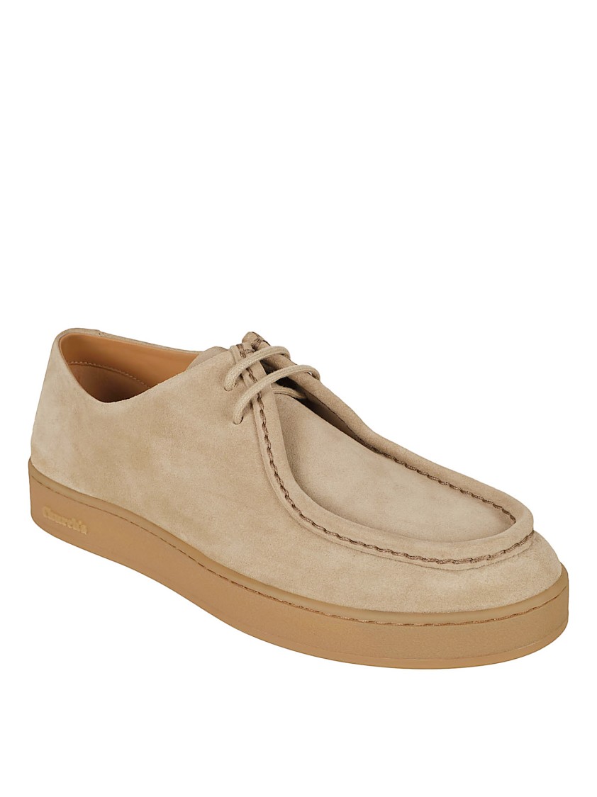 Church's Suede Flat Shoes With Rounded Toe Neutraal