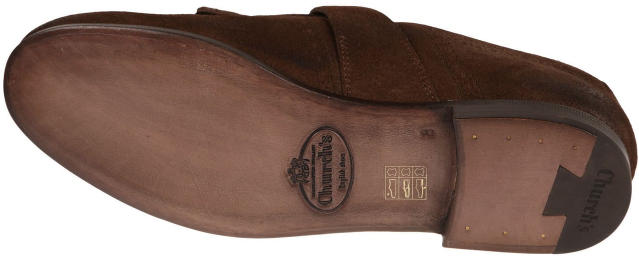 Church's Shanghai Laser Monk Strap Buckled Shoes Brown Bruin