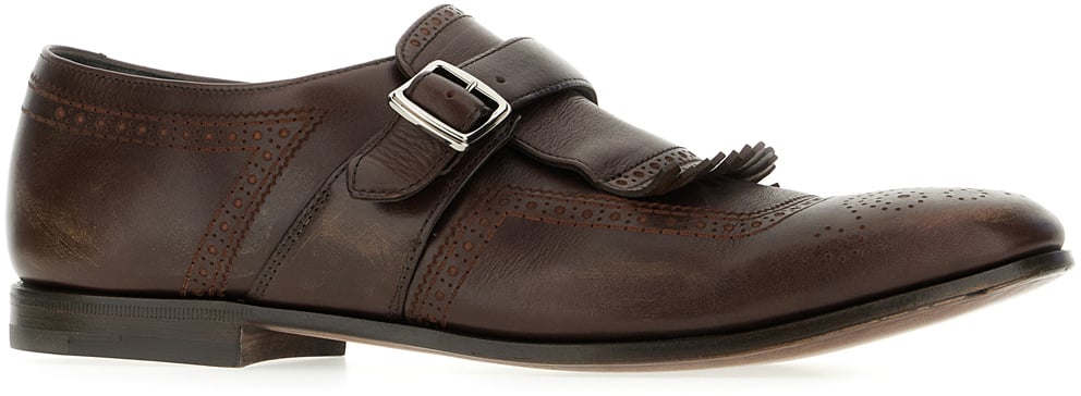 Church's Chocolate leather Shanghai Laser monk strap shoes Bruin