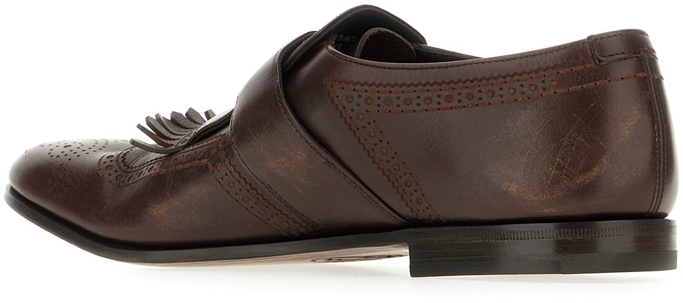 Church's Chocolate leather Shanghai Laser monk strap shoes Bruin