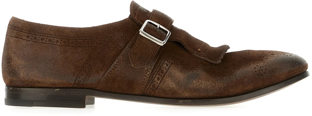 Church's Brown suede Shanghai Laser monk strap shoes Bruin