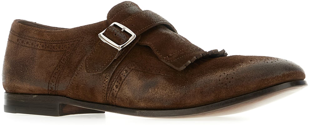 Church's Brown suede Shanghai Laser monk strap shoes Bruin