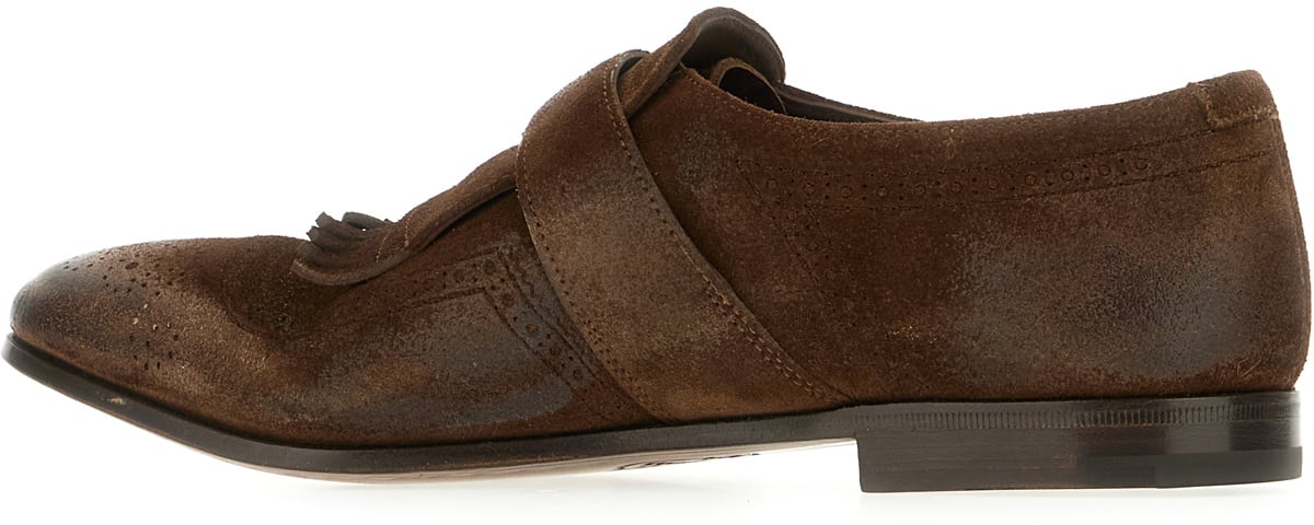 Church's Brown suede Shanghai Laser monk strap shoes Bruin