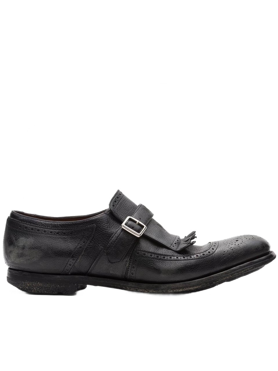 Church's Shanghai Brogue Monk Strap Shoes Zwart