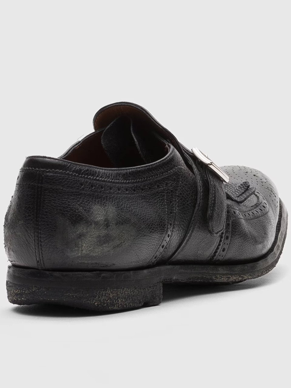 Church's Shanghai Brogue Monk Strap Shoes Zwart