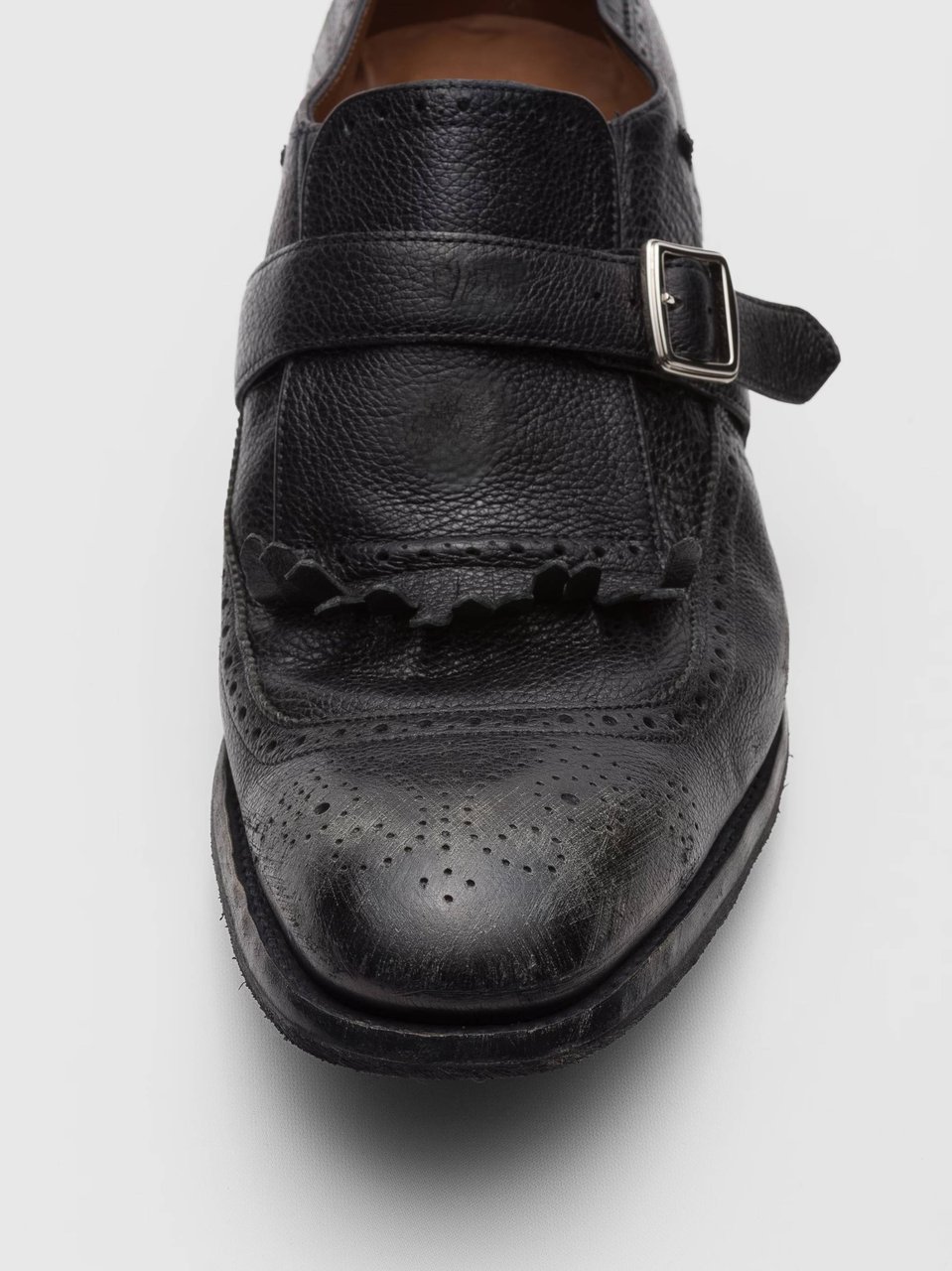 Church's Shanghai Brogue Monk Strap Shoes Zwart