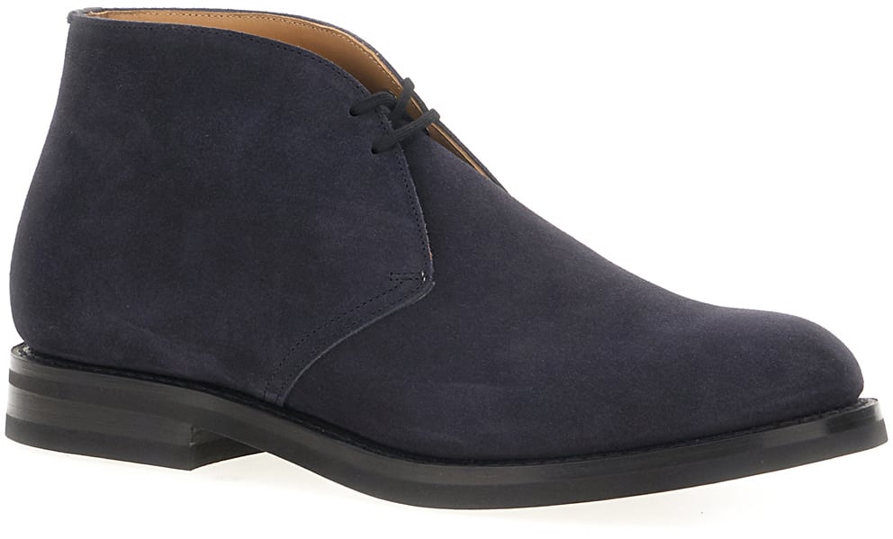 Church's Navy blue suede ankle boots Blauw