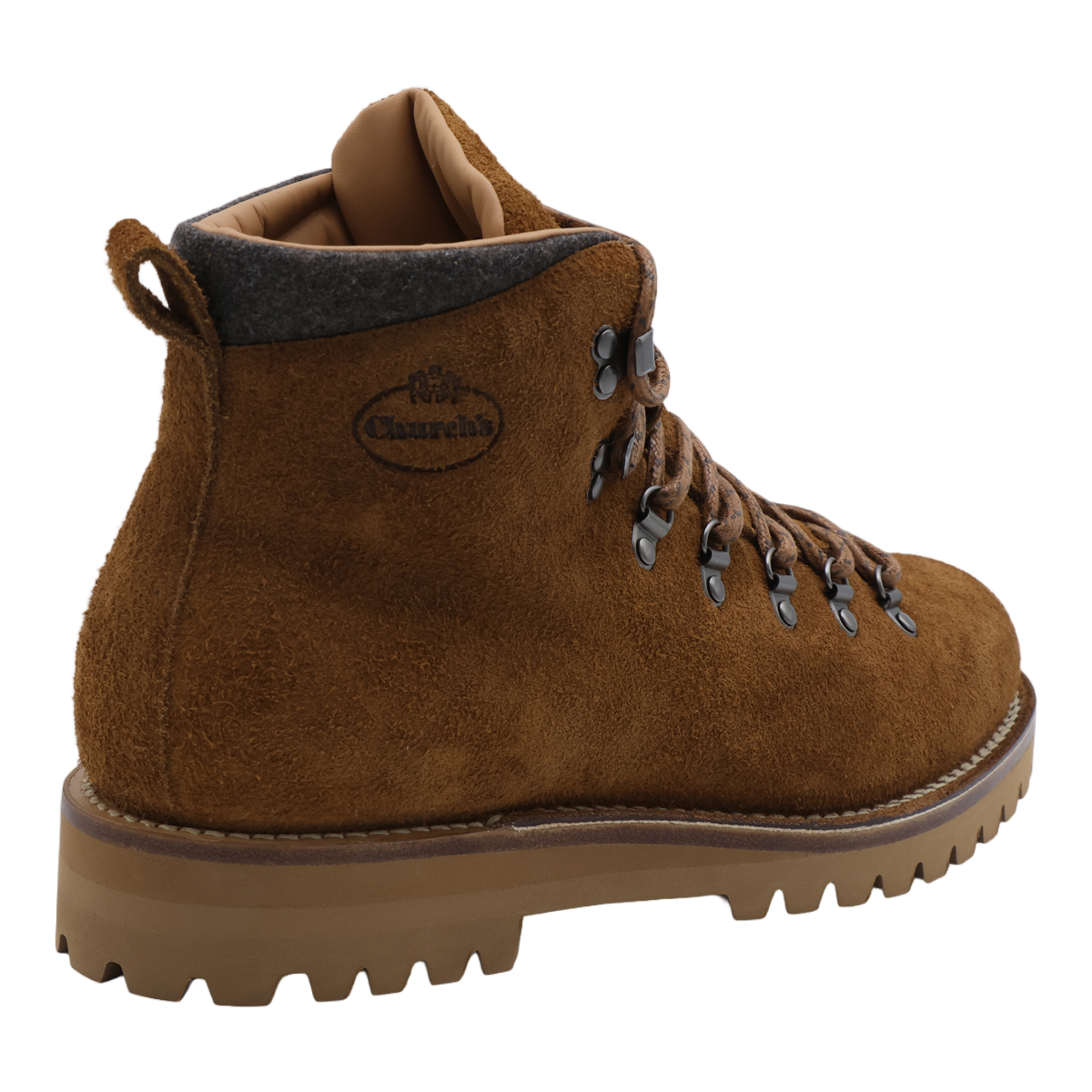 Church's Rugged Suede Boots with Padded Collar Bruin