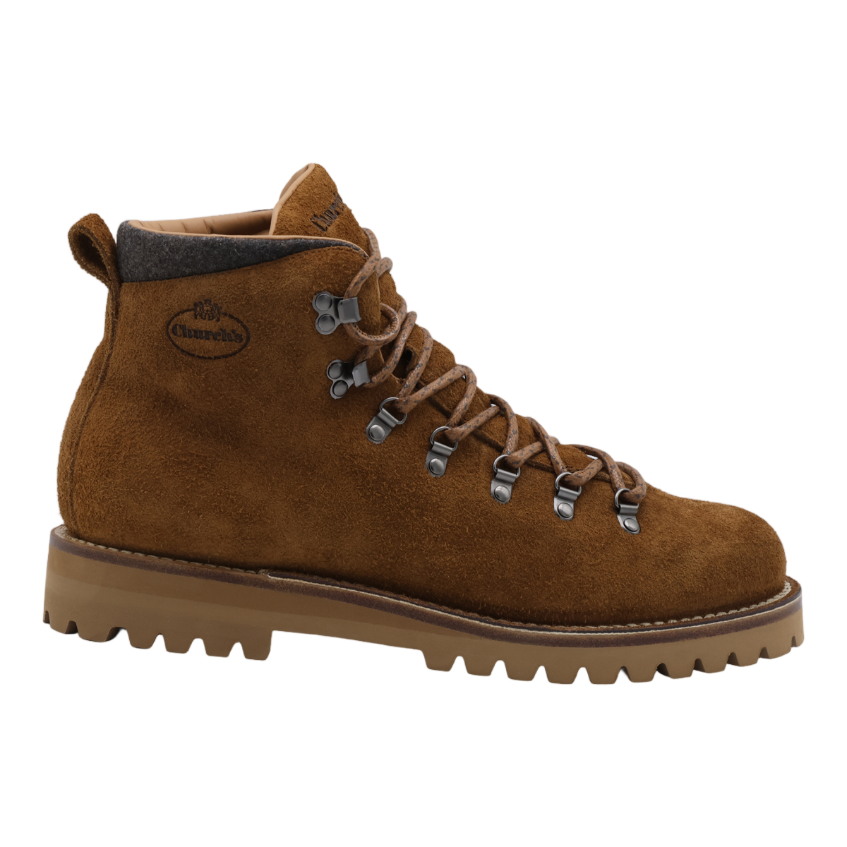 Church's Rugged Suede Boots with Padded Collar Bruin