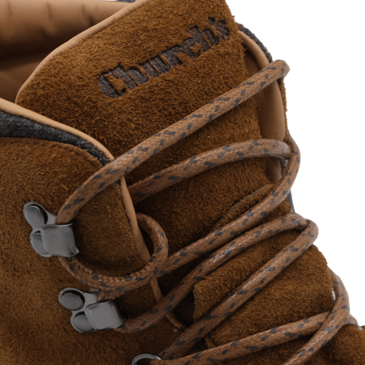 Church's Rugged Suede Boots with Padded Collar Bruin