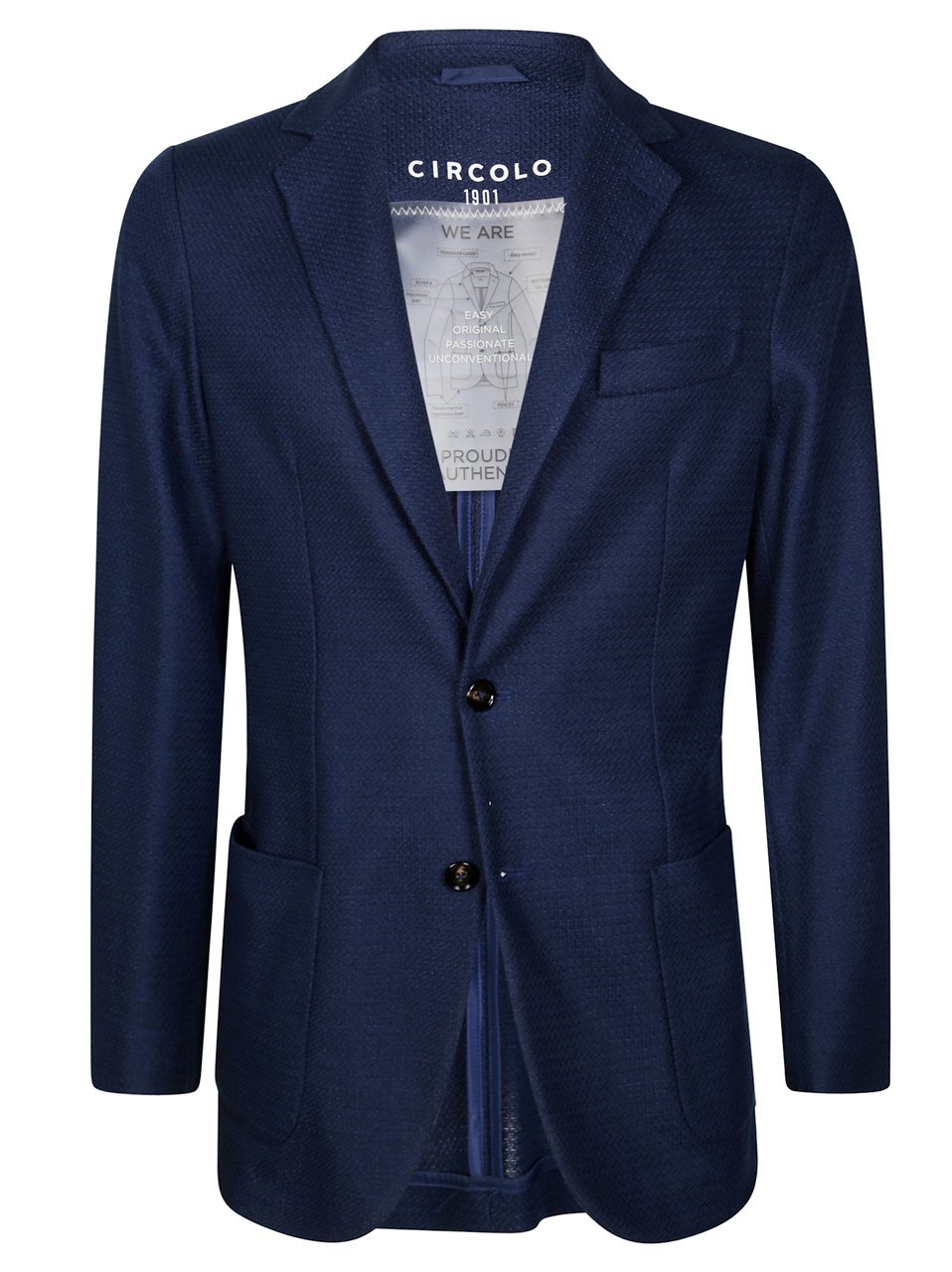 Circolo 1901 Linen Cotton Notch Lapel Blazer Blauw