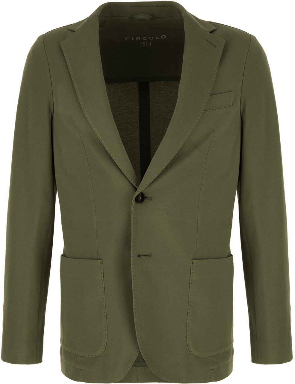 Circolo 1901 Circolo Olive green stretch cotton blazer Groen