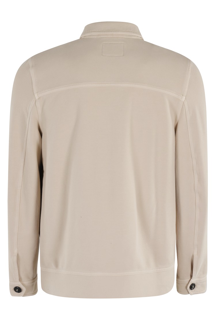 Circolo 1901 Sand Cotton Fleece Overshirt With Patch Pockets Neutraal