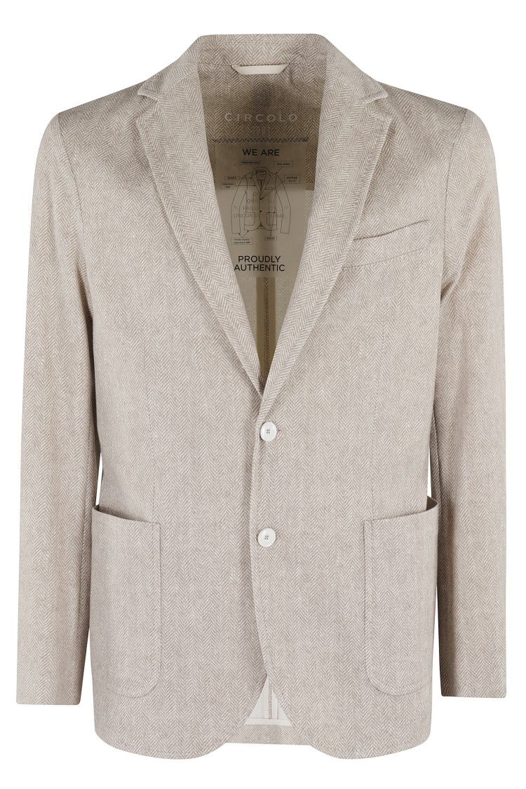 Circolo 1901 Houndstooth Piquet Jersey Jacket Neutraal