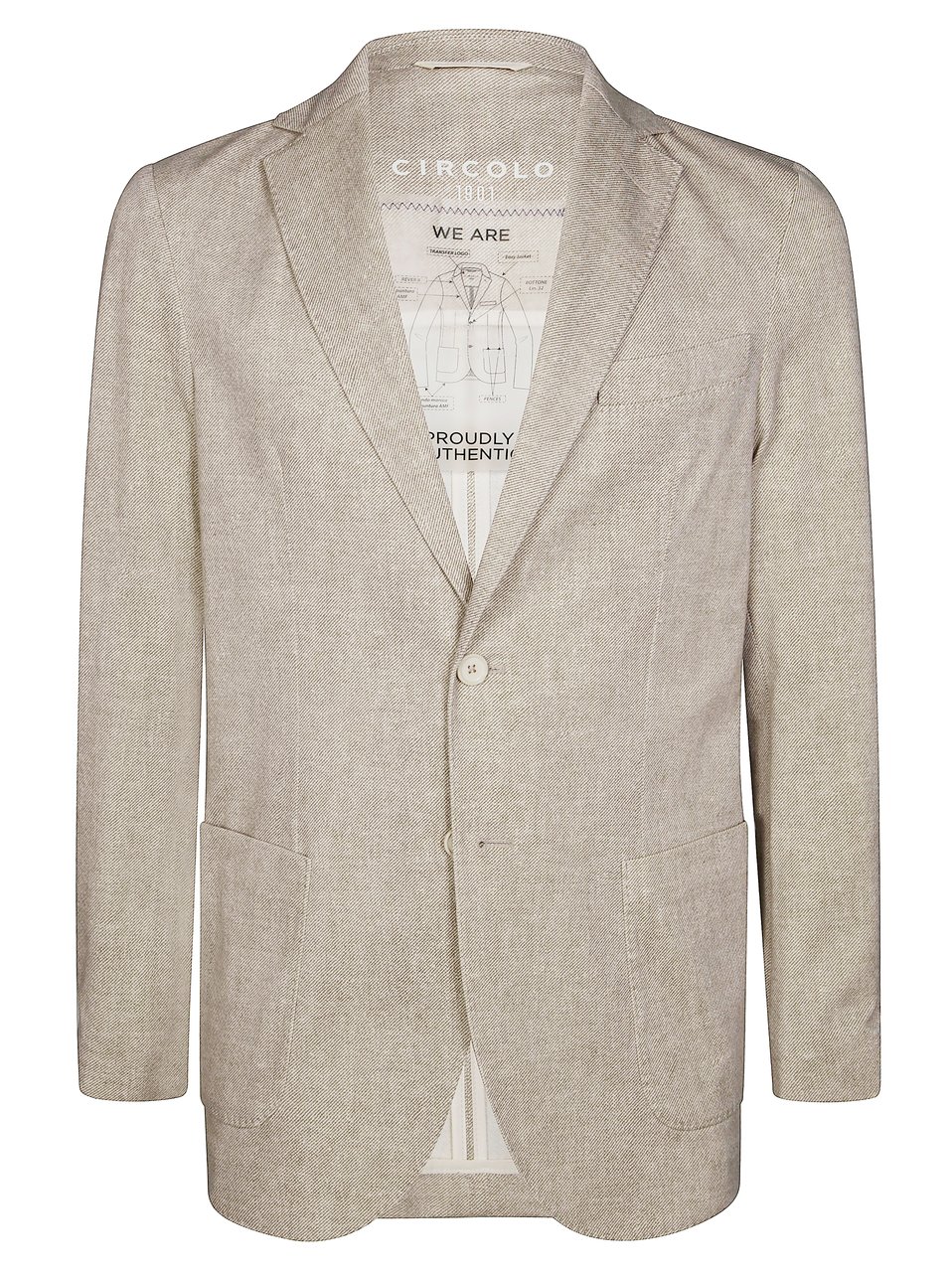 Circolo 1901 Piquet Textured Single Breasted Blazer Neutraal