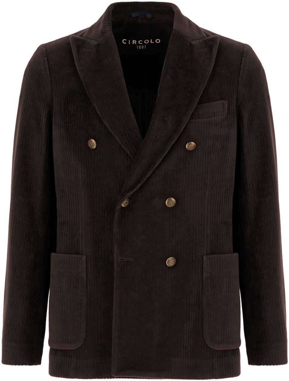 Circolo 1901 Circolo Dark brown corduroy blazer Zwart